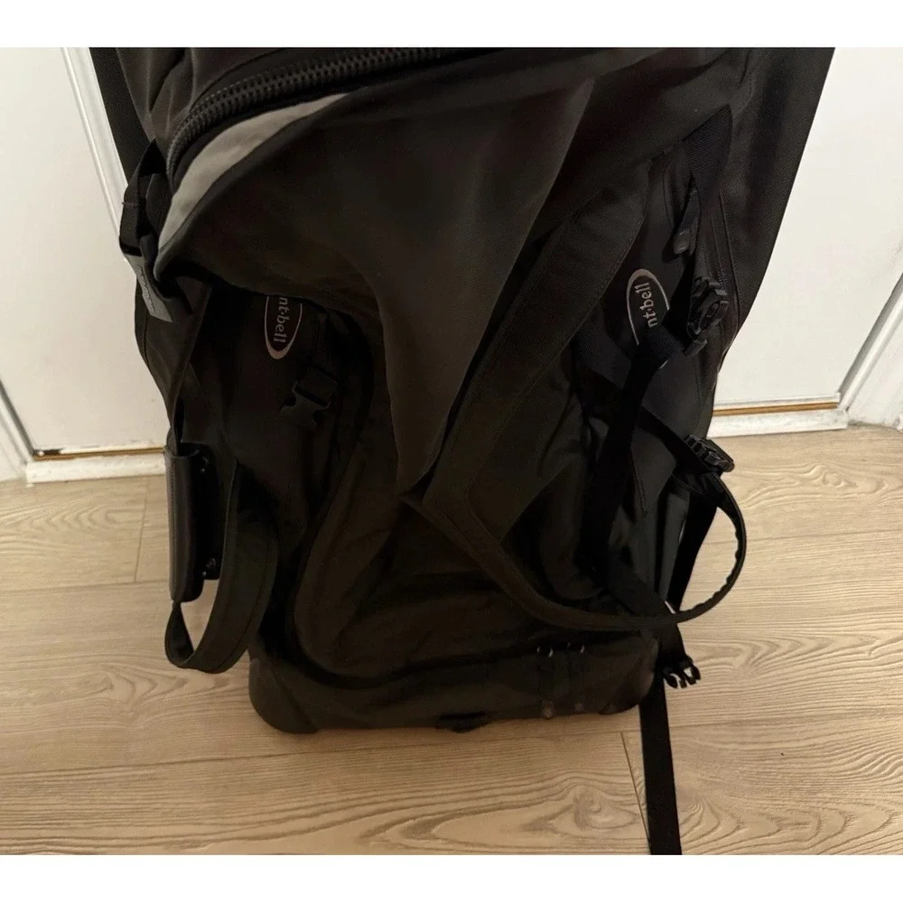 Mont-Bell Duffle Bag With Wheels Model 100 For Travel Luggage Large Black